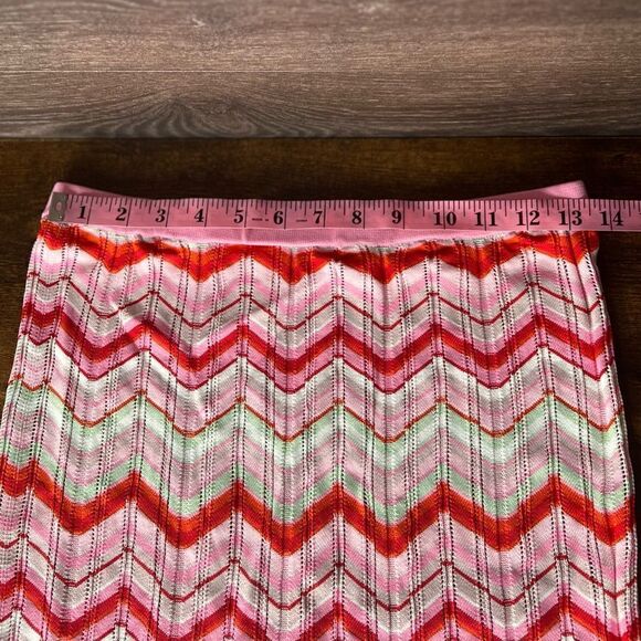 Torn by Ronny Kobo Pink Red Chevron Crochet 2-Piece Set Skirt Set. Medium. NWT! - Picture 13 of 16